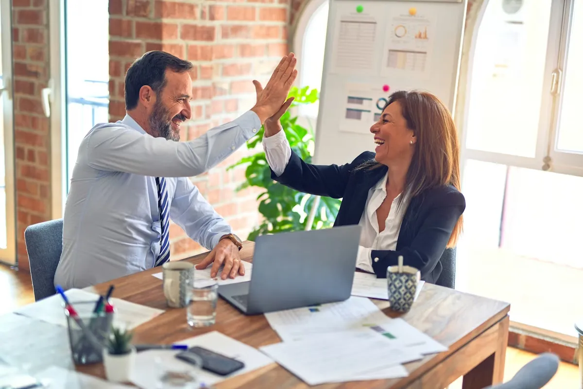 Trusted business handshake partnership